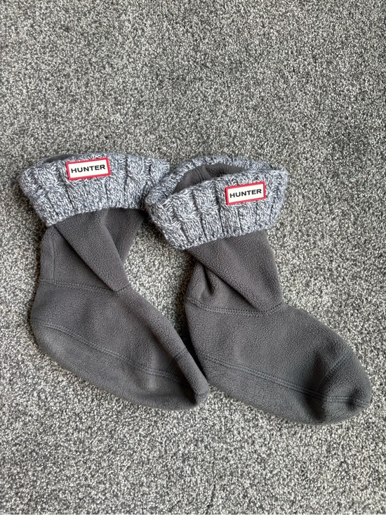 Hunter Accessories - Hunter Women's 6 Stitch Cable Short Boot Sock Grey size Medium (sizes 5-7)